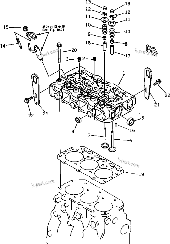 Parts diagram: CYLINDER HEAD — 3D84N-2CA S/N 03250-UP