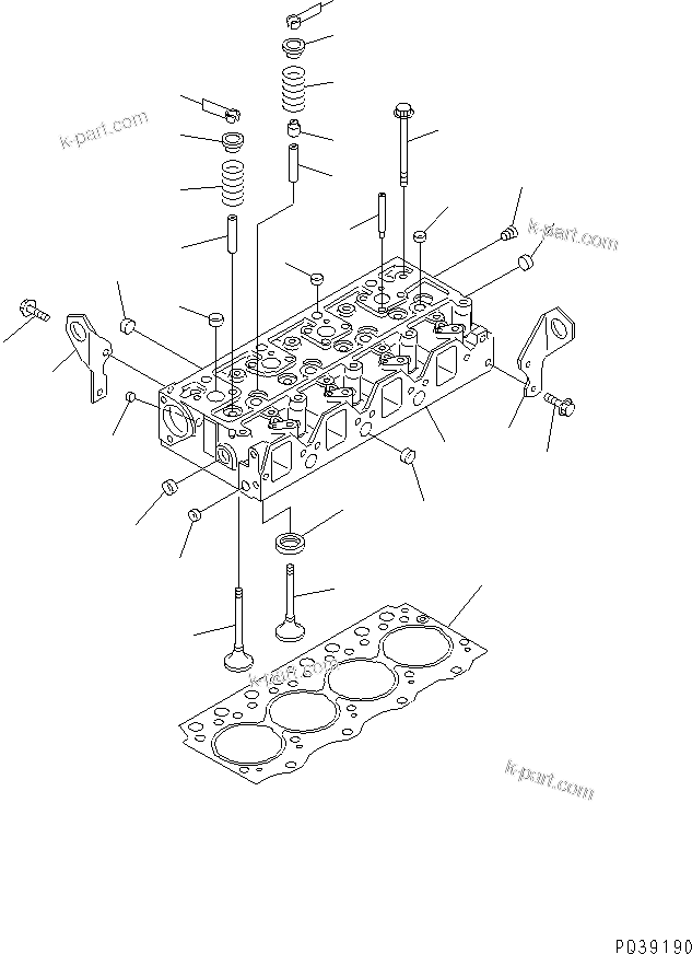 Parts diagram: CYLINDER HEAD — 4D95L-1G S/N 16084-UP