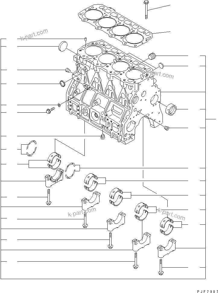 Parts diagram: CYLINDER BLOCK — 4D98E-1G46-BF S/N 02964-UP (WET CLUTCH)
