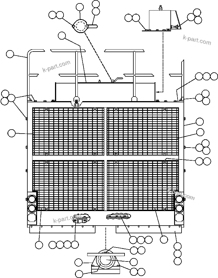 Parts diagram: GRILLE & HOOD — AFE32-BF 830E S/N 32096 - 32102 & 32135 - 32139     ESCONDIDA