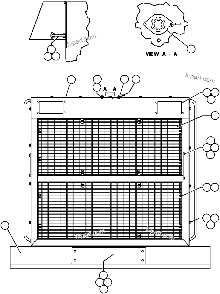 Parts diagram: FRAME, HOOD & GRILLE INSTL — AFE42-N 630E S/N 32318-32320 WESTERN COLLERIES