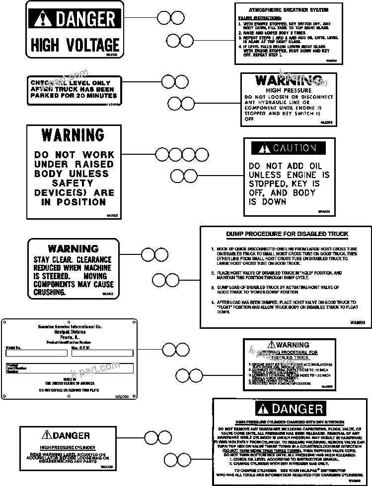 Parts diagram: DECALS & WARNINGS — AFE47-AA 730E                 ARCH MINERALS - CANTENARY COAL (32845)