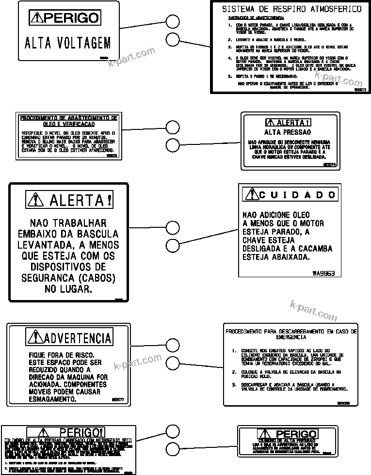 Parts diagram: DECALS (PORTUGUESE) — AFE50-BG 830E S/N A30710-A30716 & A30719-A30721 & A30727  C.V.R.D.