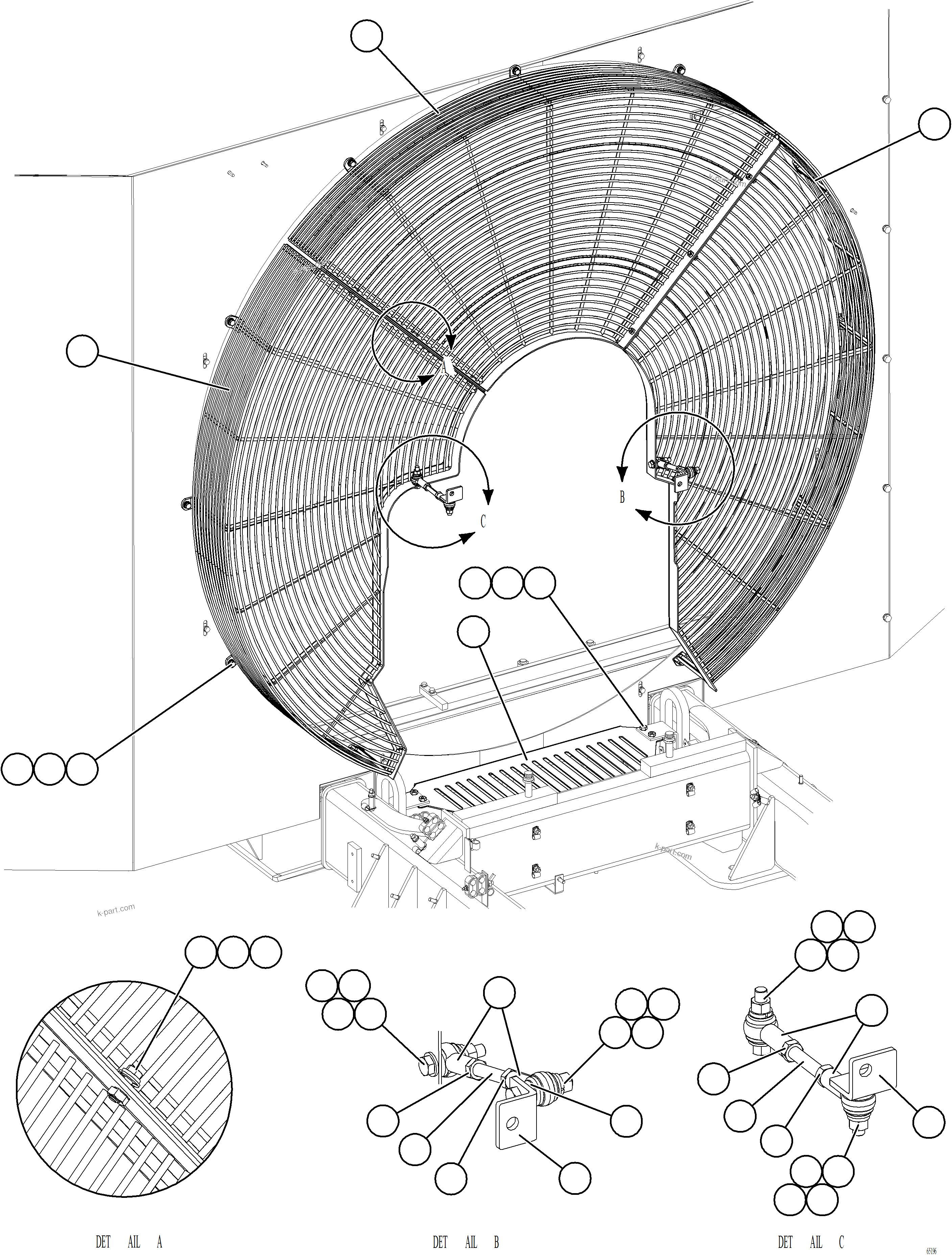 Parts diagram: FAN GUARD INSTALLATION — AFE75-AE 980E-5 S/N A50102 - A50103, A50107  CERRO VERDE