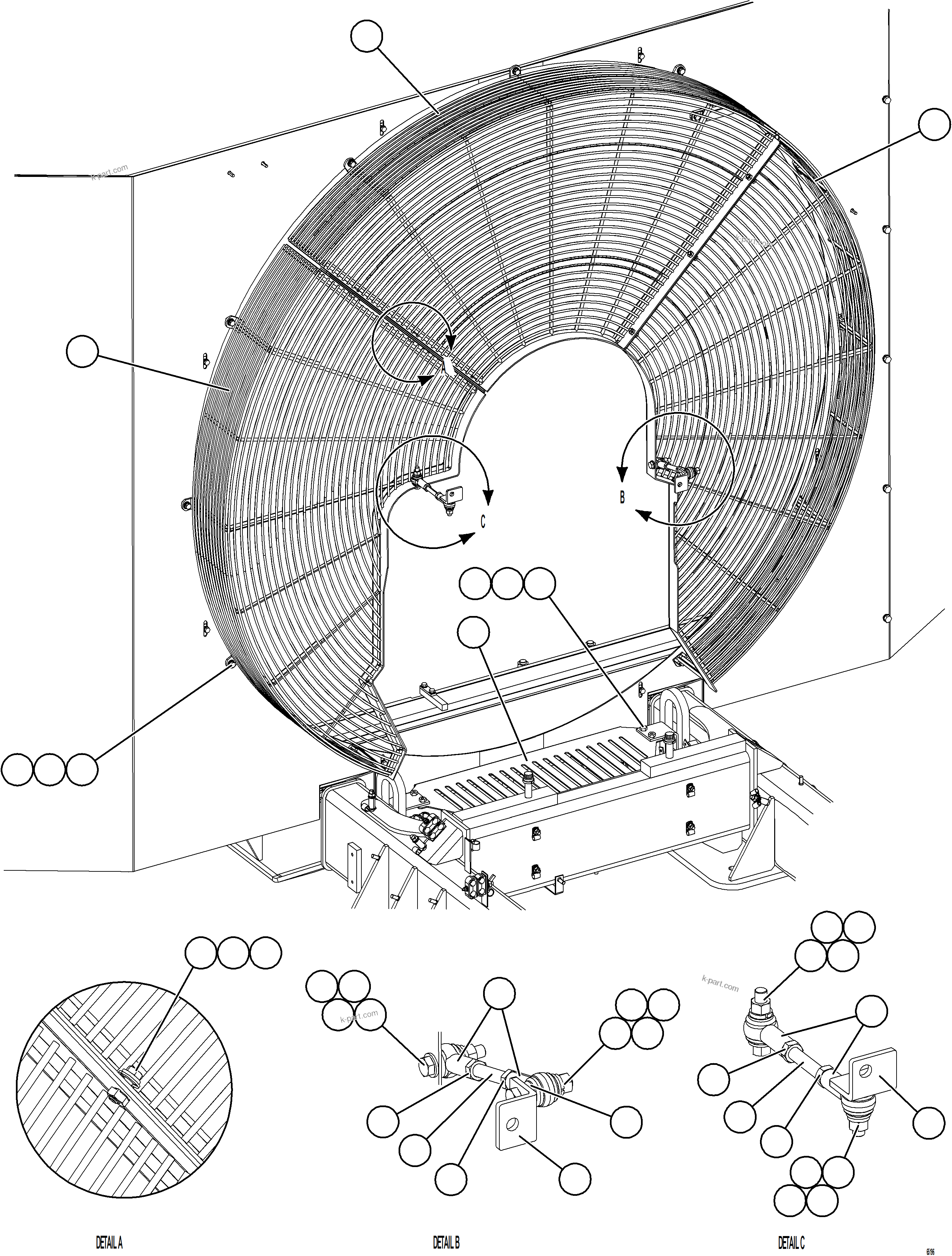 Parts diagram: FAN GUARD INSTALLATION — AFE75-V 980E-5 S/N A50069 - A50070  ANTAPACCAY