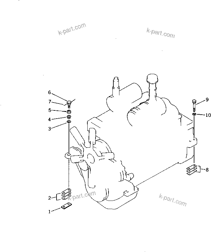 Parts diagram: ENGINE MOUNTING PARTS — BF60-1 S/N 1001-UP