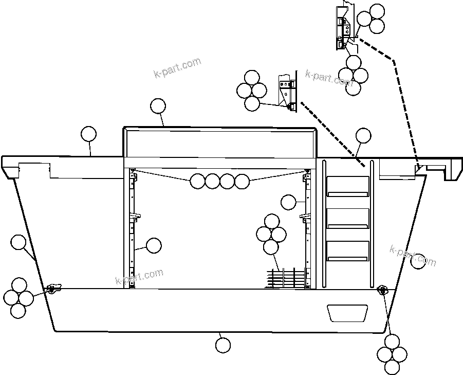 Parts diagram: GRILLE, DECKS & FRAME — BFA40-1  210M  BFA40-A thru AR