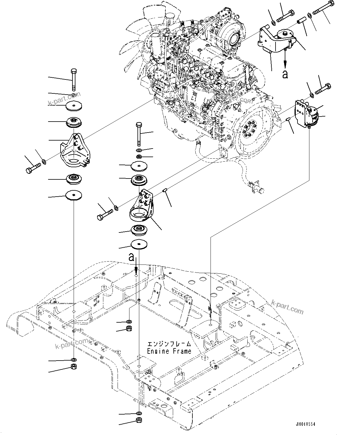 Parts diagram: Engine Mounting, Bracket and Cushion(#5001-) — BR380JG-3E0 S/N 5203-UP