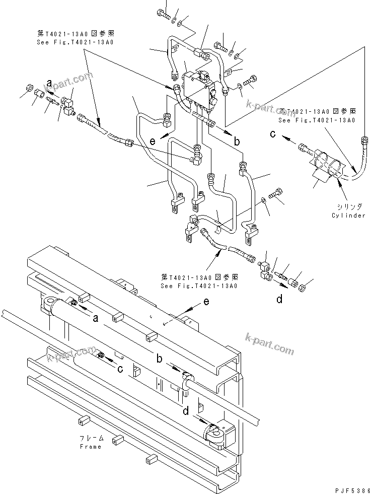 Parts diagram: CLAMP BASE COMMON PARTS (HYDRAULIC PIPING) — CFS157-1 S/N 1001-UP