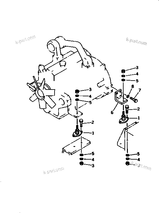 Parts diagram: ENGINE MOUNTING PARTS — CL60-1 S/N 1011-UP