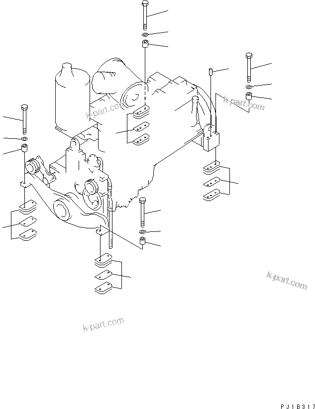 Parts diagram: ENGINR MOUNTING (FOR 140 ENGINE)(#31586-) — D155C-1 S/N 15686-UP (SA6D140-2 Eng. Installed (-50cent. Spec.))