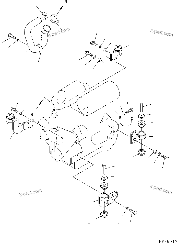 Parts diagram: ENGINE MOUNT — D20S-7-M S/N 61132-UP