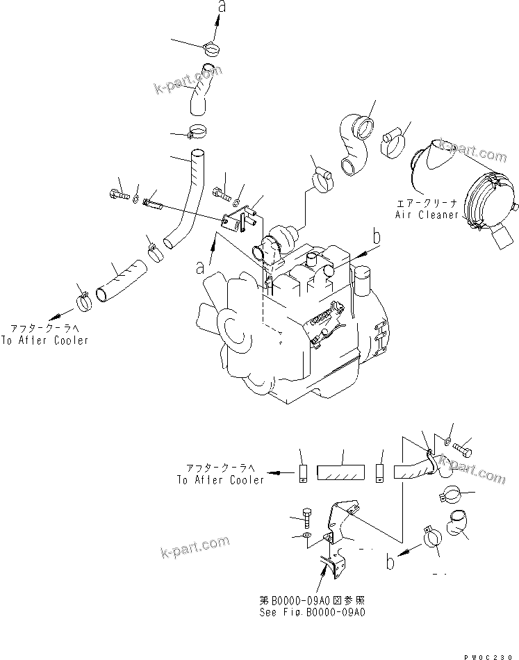 Parts diagram: AFTER COOLER (AIR TO AIR) — D31EX-21 S/N 50001-50499