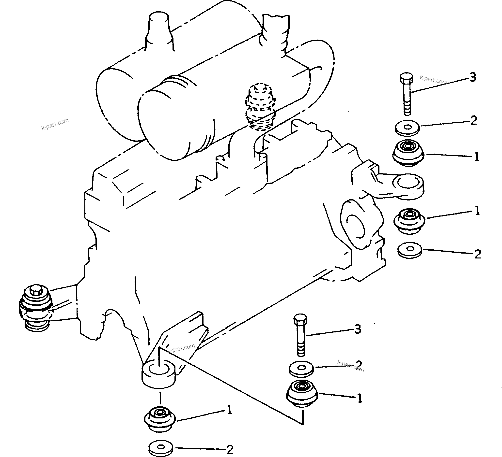 Parts diagram: ENGINE MOUNTING PARTS(#45001-47616) — D31PG-20A S/N 45001-UP