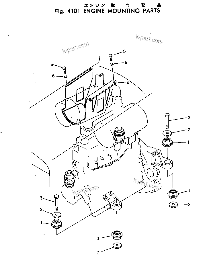 Parts diagram: ENGINE MOUNTING PARTS — D31PL-17 S/N 32001-UP (Incl. D31PLL-17)