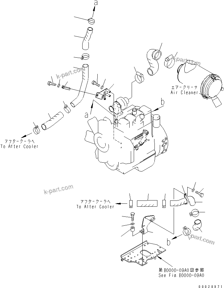 Parts diagram: AFTER COOLER (AIR TO AIR) — D31PLL-21 S/N 1001-UP (Agriculture Spec.)