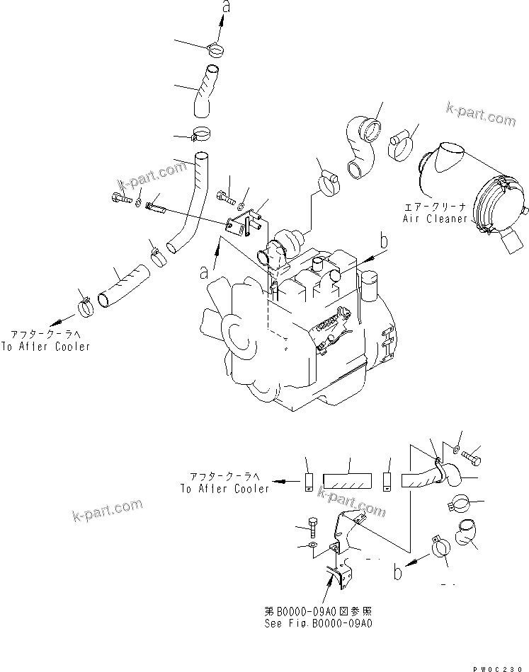 Parts diagram: AFTER COOLER (AIR TO AIR) — D31PX-21A-M S/N 50501-UP