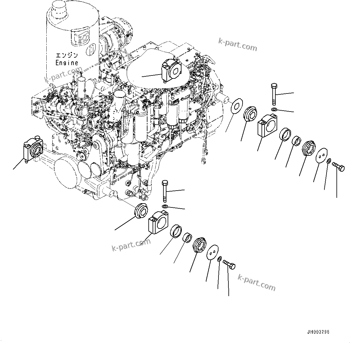 Parts diagram: Engine Mounting (#65001-) — D375A-6R S/N 65001-UP