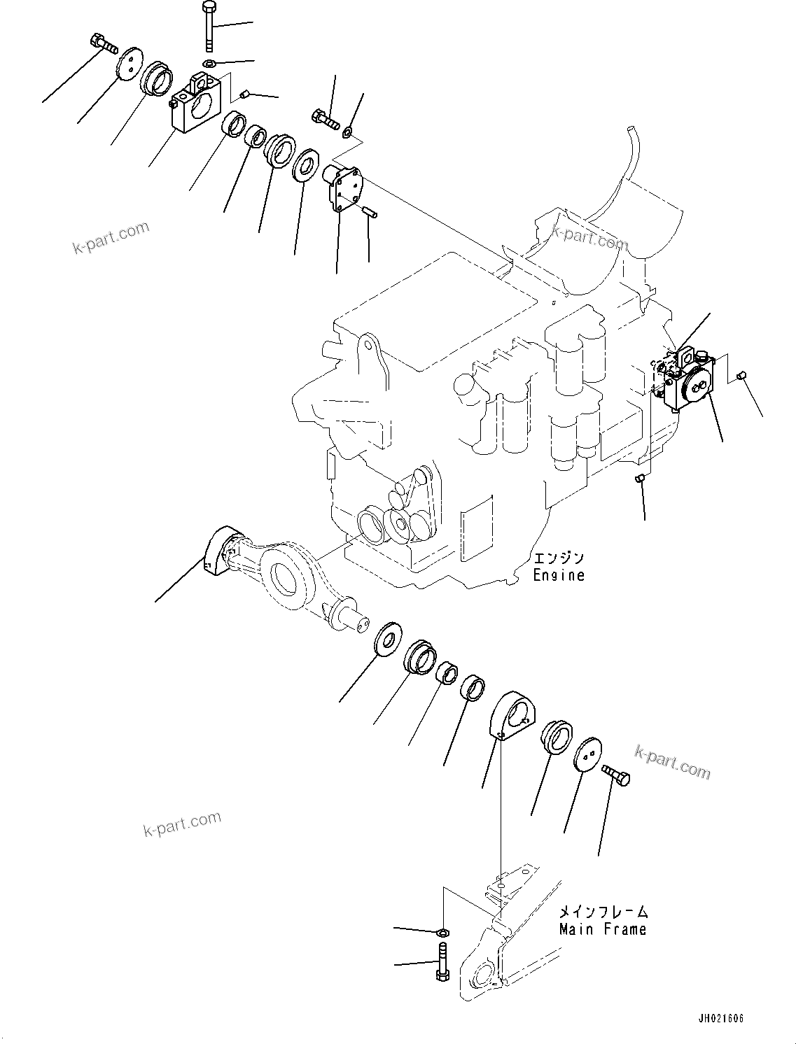 Parts diagram: Engine Mounting (#80001-) — D375A-8E0 S/N 80001-UP