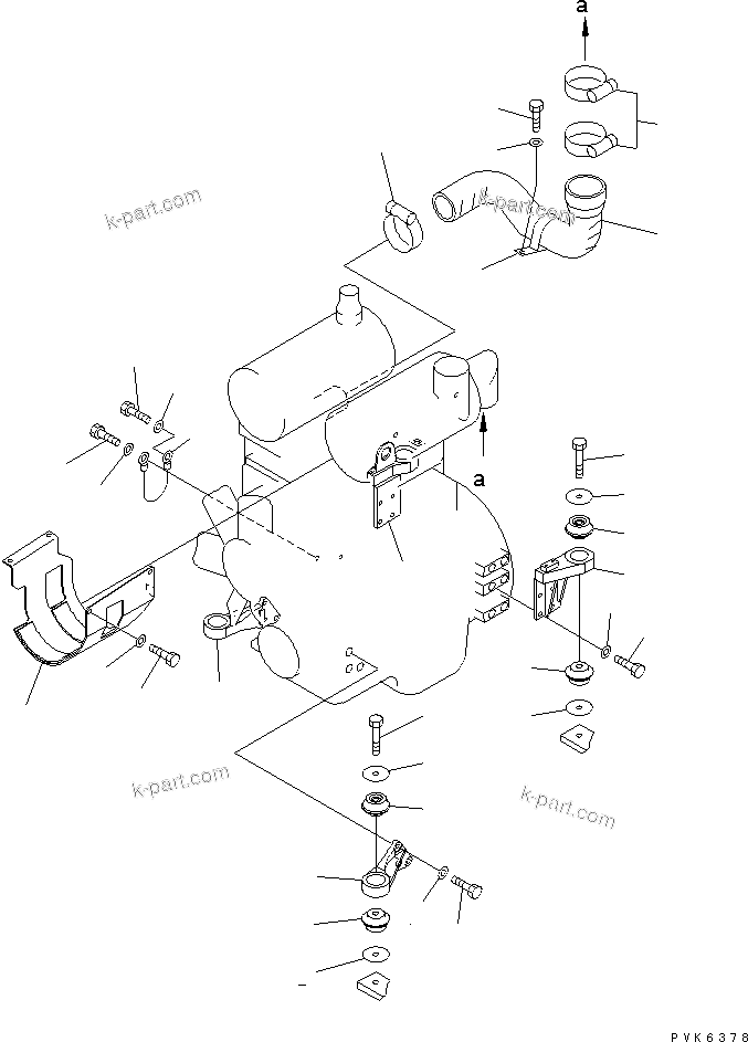 Parts diagram: ENGINE MOUNTING PARTS(#3661-) — D37P-5A S/N 1549-3000 & A1649-UP