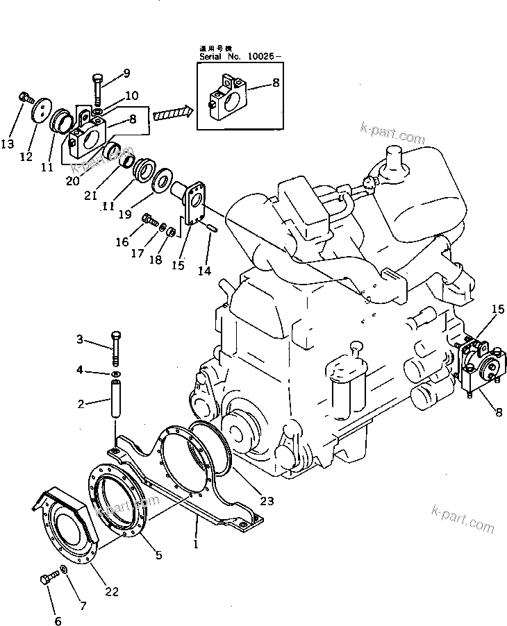 Parts diagram: ENGINE MOUNT — D475A-1 S/N 10001-UP