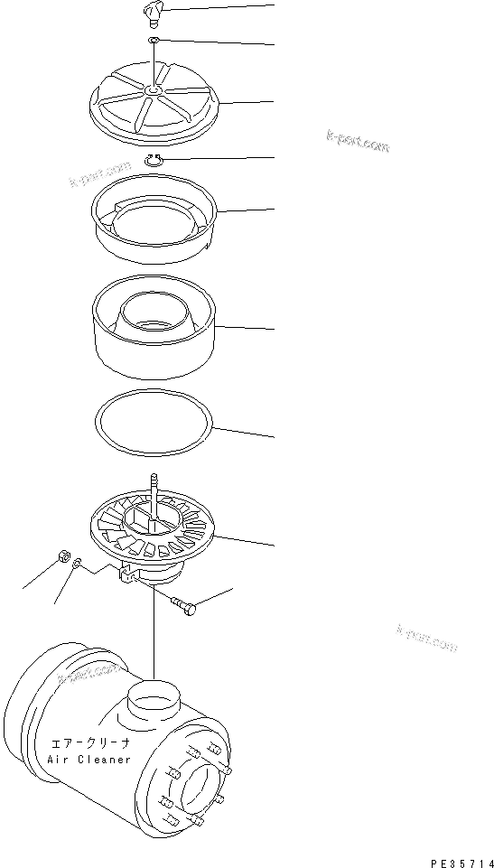 Parts diagram: AIR CLEANER CAP (FOR PRE CLEANER)(#60884-65578) — D60P-12-E S/N 60884-UP