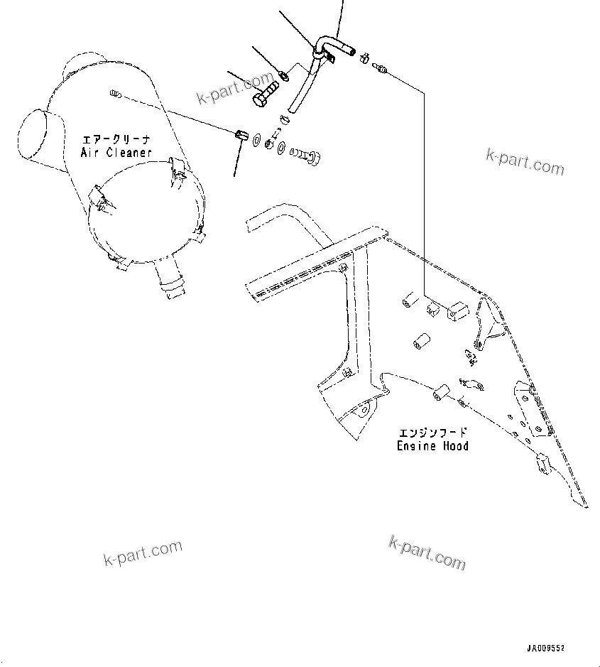 Parts diagram: Air Cleaner, Mounting — D61EX-23M0 S/N B50001