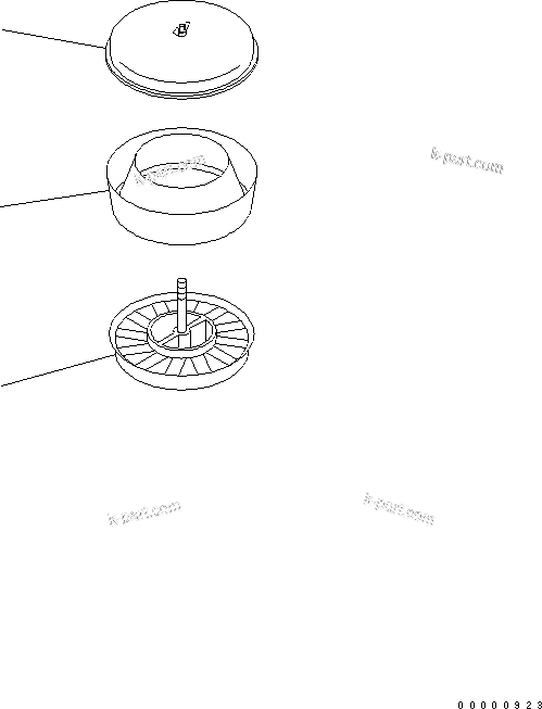 Parts diagram: AIR CLEANER CAP (FOR PRE CLEANER)(#65521-) — D65E-12-PE S/N 60942-UP