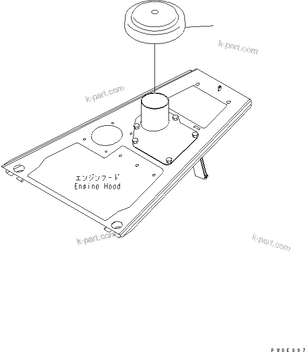 Parts diagram: AIR CLEANER CAP (WITH RAIN CAP) — D65EX-15E0 S/N 69001-UP (ecot3)