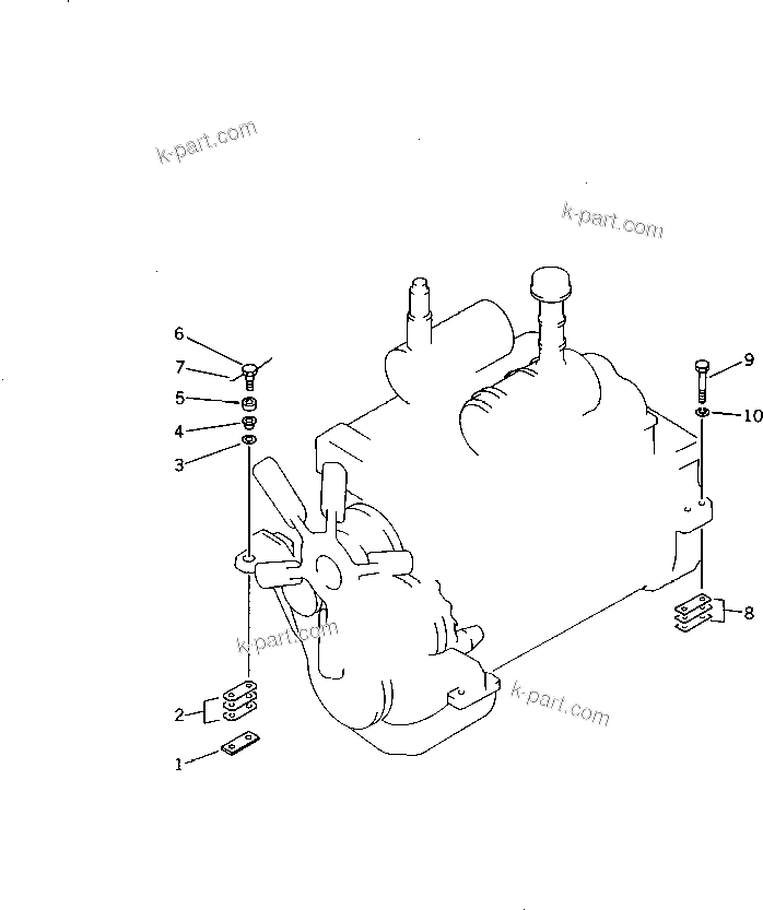 Parts diagram: ENGINE MOUNTING PARTS — D70LE-8 S/N 45200-UP