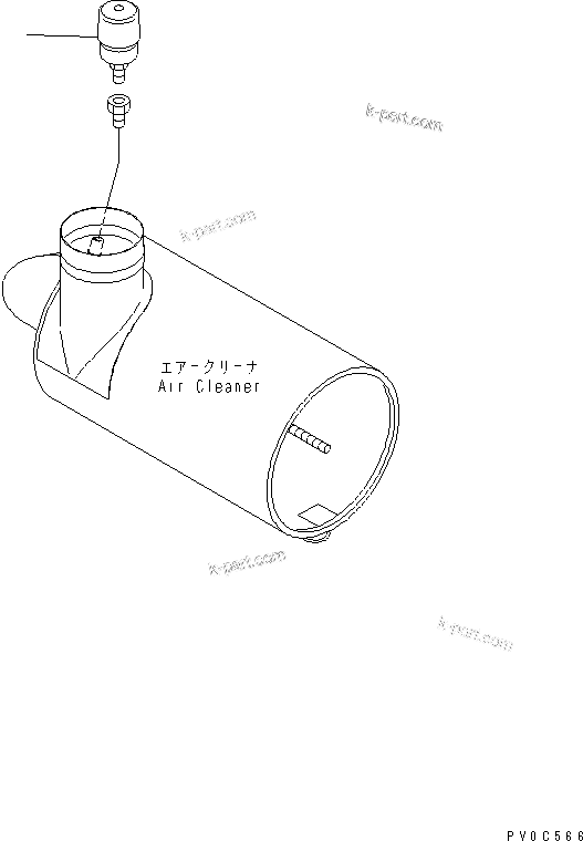 Parts diagram: DUST INDICATOR — D75S-5 S/N 15001-UP