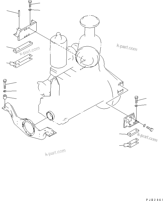 Parts diagram: ENGINE MOUNT — D85C-21 S/N 36551-UP (For C.I.S. -50cent. Spec.)