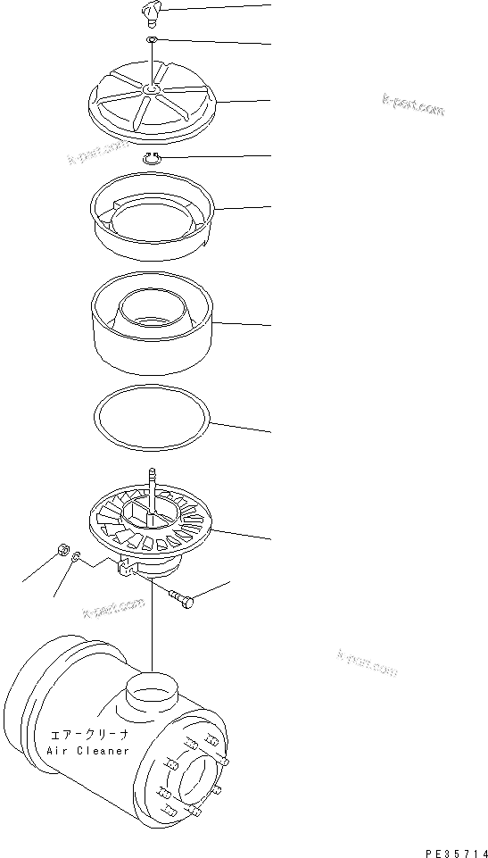 Parts diagram: AIR CLEANER CAP (FOR PRE CLEANER)(#3034-4172) — D85E-SS-2-E S/N 3034-UP (For Southeast Asia / S6D125E-3 (Emission) Eng. Installed)