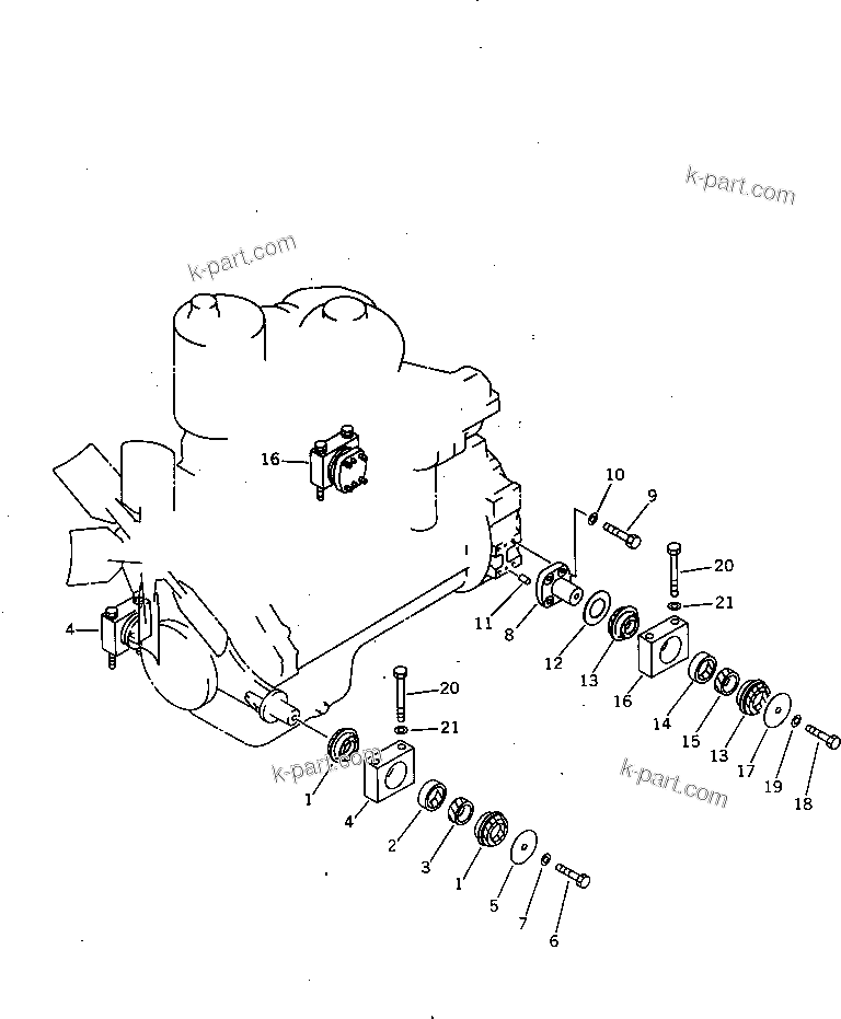 Parts diagram: ENGINE MOUNT(#3001-) — D85E-SS-2 S/N 3001-3033 (For Southeast Asia)