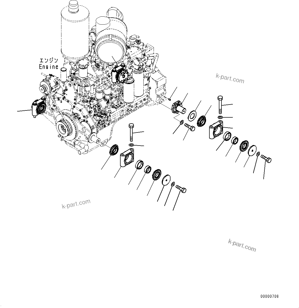 Parts diagram: Engine Mounting (#20003-) — D85EX-15R S/N 20003-UP
