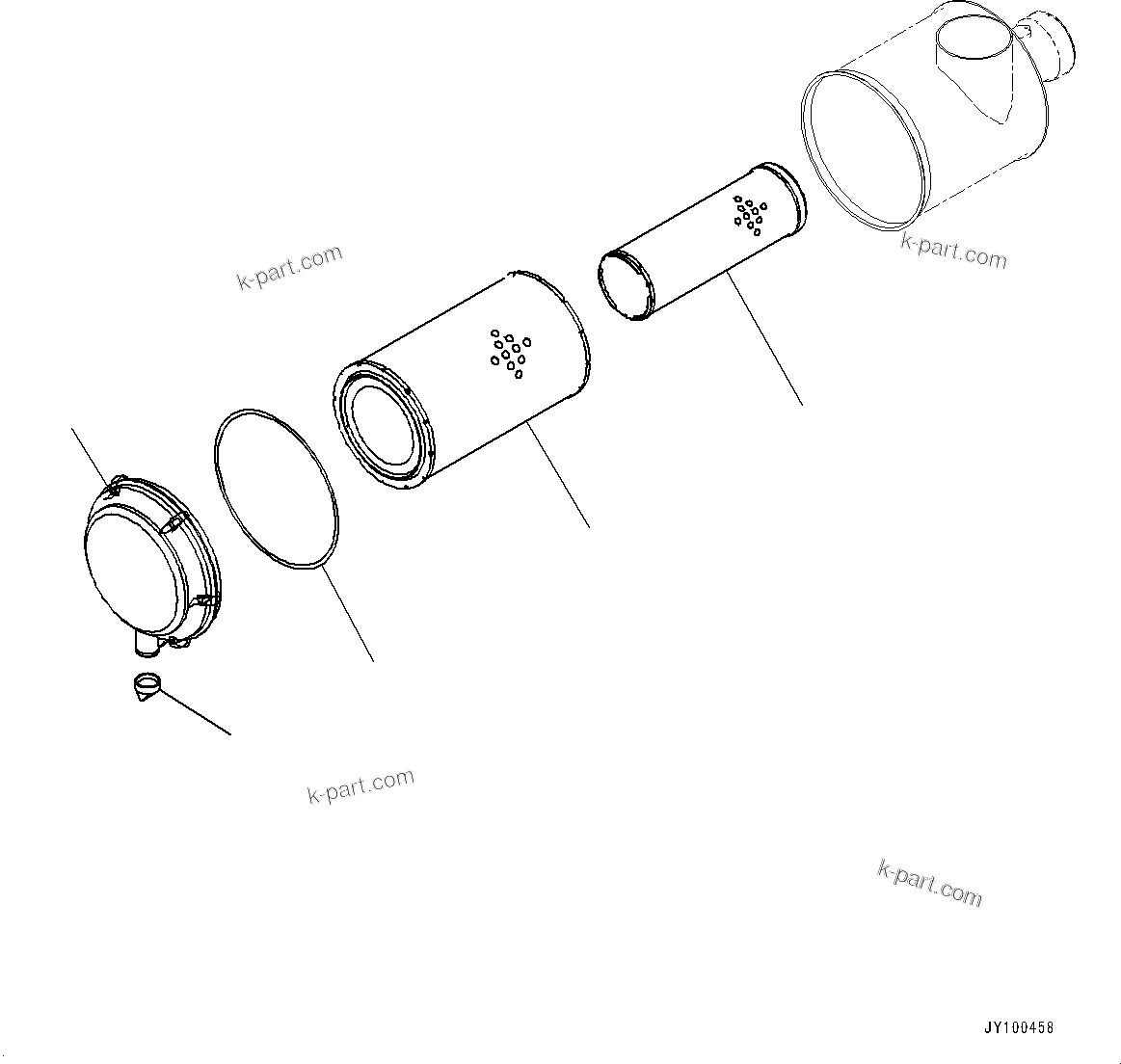 Parts diagram: Air Cleaner, Air Cleaner Assembly (#23046-) — D85EX-18E0 S/N 23363-UP