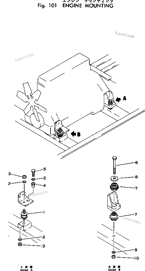 Parts diagram: ENGINE MOUNTING — EC35VS-3 S/N 10001-UP