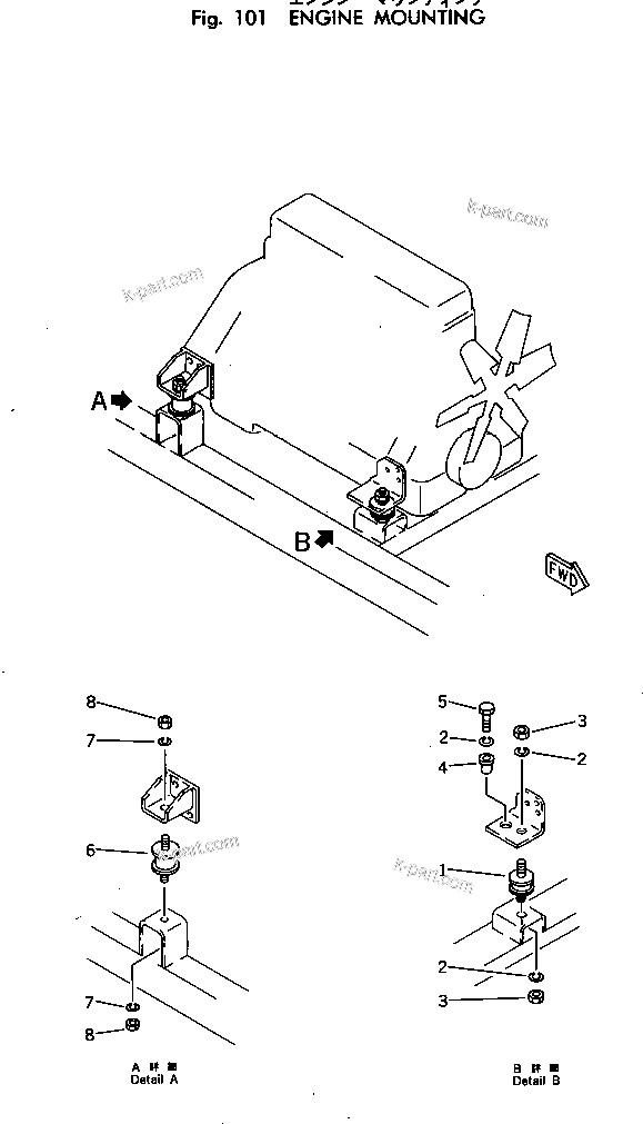 Parts diagram: ENGINE MOUNTING — EC75ZS-2 S/N 2001-UP
