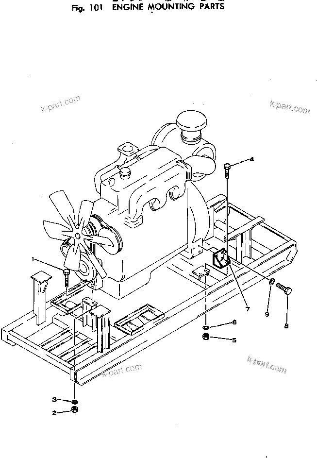 Parts diagram: ENGINE MOUNTING PARTS — EG150-2 S/N 2001-UP