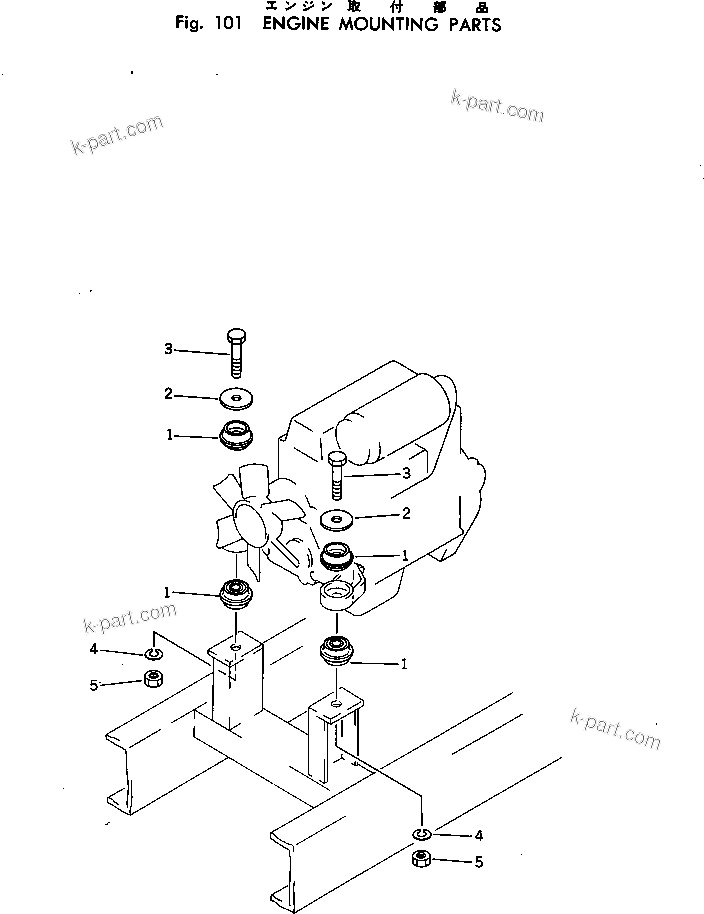 Parts diagram: ENGINEMOUNTING PARTS — EG30-3 S/N 3001-UP