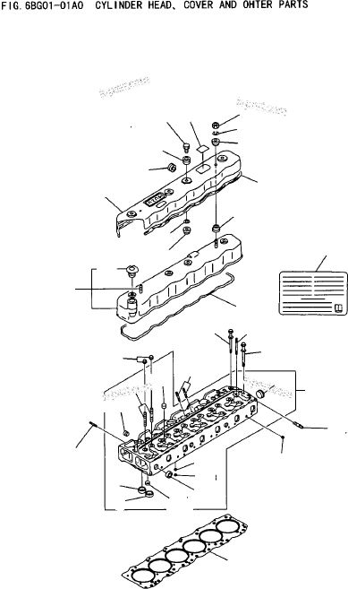 Parts diagram: FIG.6BG01-01A0 CYLINDER HEAD, COVER AND OTHER PARTS — EX-6 CHASSIS, ENGINE & MAST (PM215) S/N 5001~