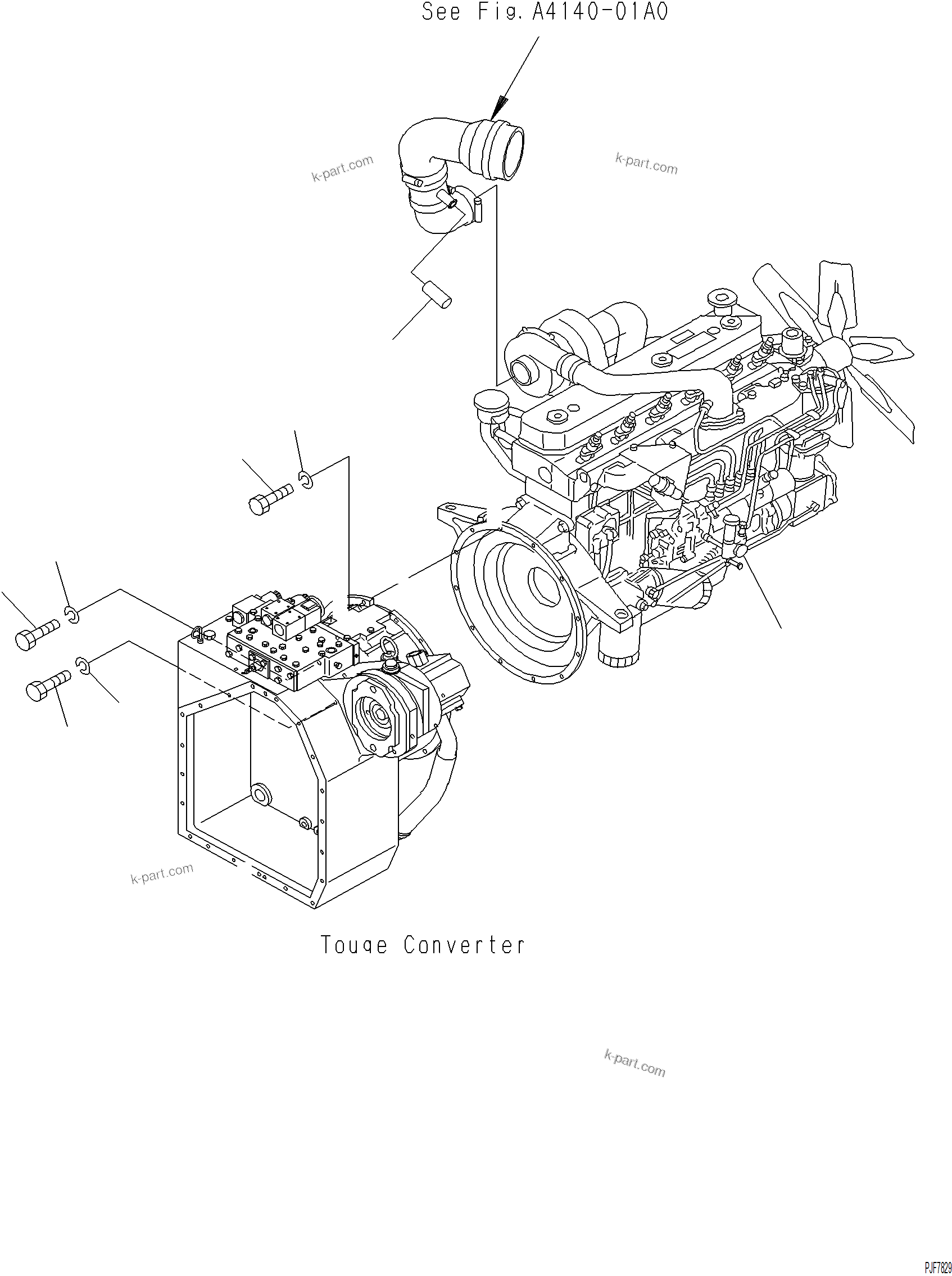 Parts diagram: FIG. A4110-01A0 ENGINE RELATED - POWER TRAIN S/N 6001~ — EX20 CHASSIS, ENGINE & MASTS S/N 6001~