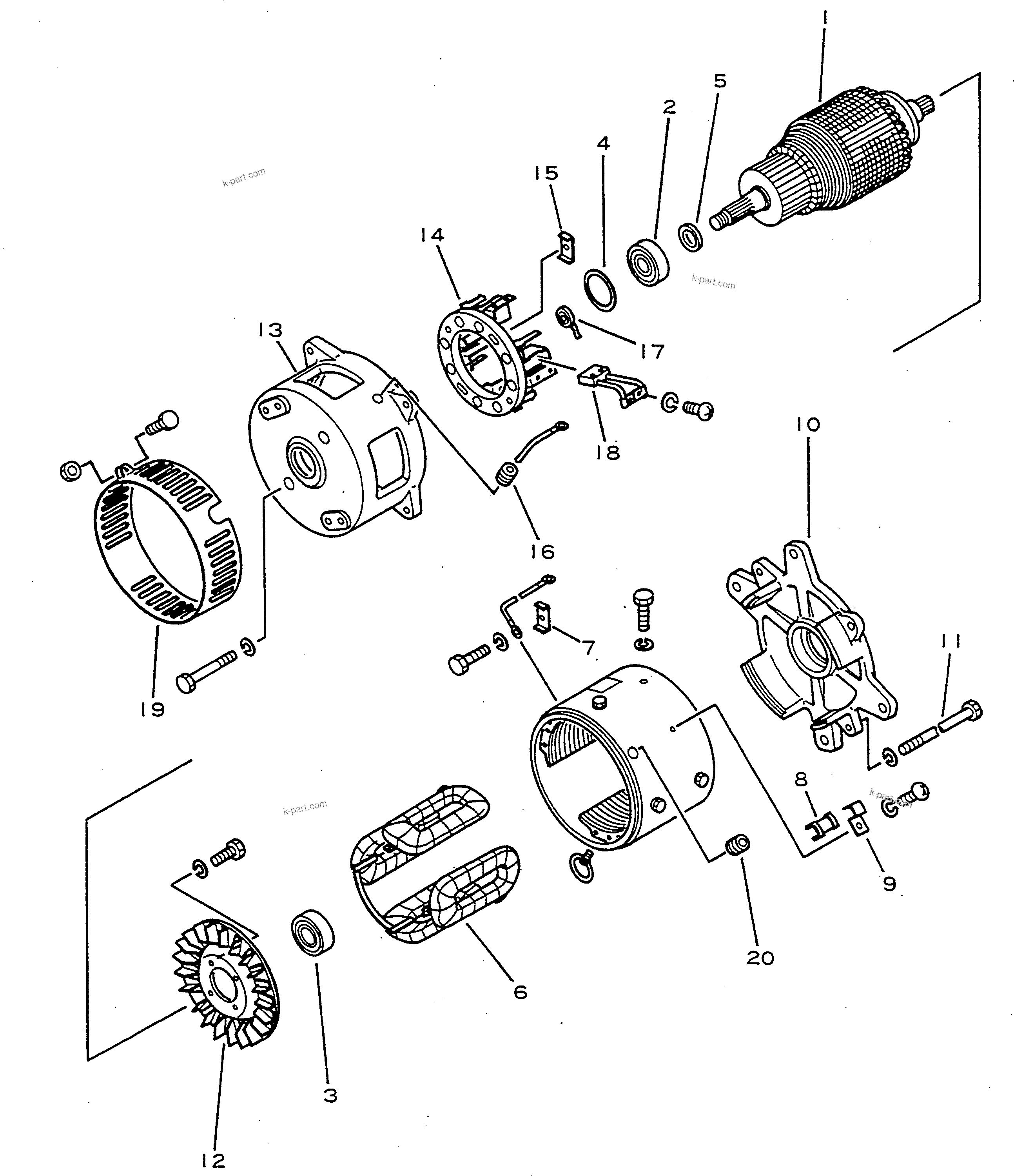 Parts diagram: DRIVE MOTOR (48V) — FB10RL/13RL-10 S/N 60001-UP
