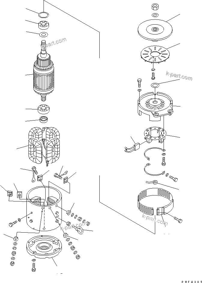 Parts diagram: DRIVE MOTOR (L.H.) — FB13M-3-EC S/N 10001-UP