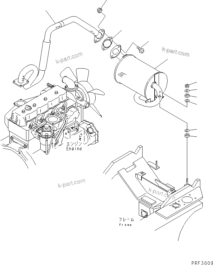 Parts diagram: MUFFLER (CATALIZER) (4D92E) — FD15-17-OP S/N 630001-UP