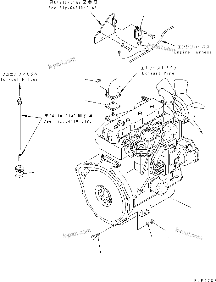 Parts diagram: ENGINE UNIT AND POWER TRAIN RELATED PARTS (DRY CLUTCH AND TORQUE CONVERTER SPEC.) — FD18-17-EC S/N 630001-UP