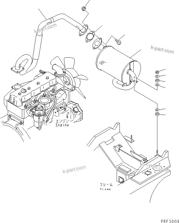 Parts diagram: MUFFLER (CATALIZER) (4D92E) — FD18-17EC-OP S/N 630001-UP