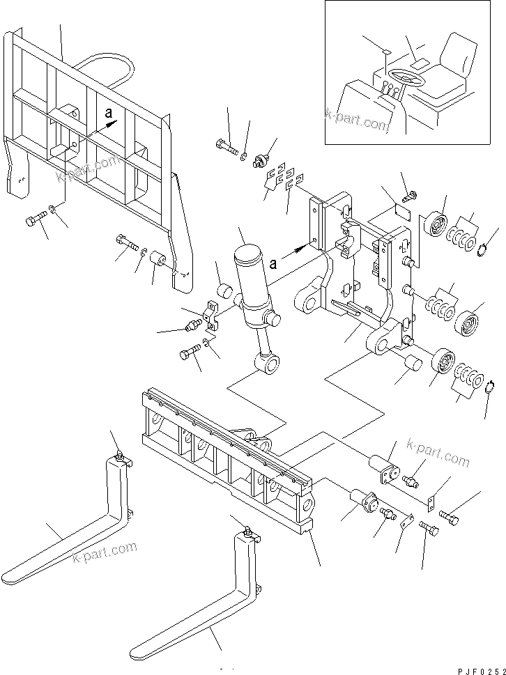 Parts diagram: HINGED FORK — FD20-25-AT S/N 500001-UP