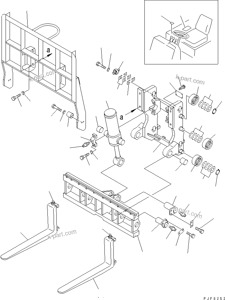 Parts diagram: HINGED FORK — FD20H-25H-AT S/N 500001-UP