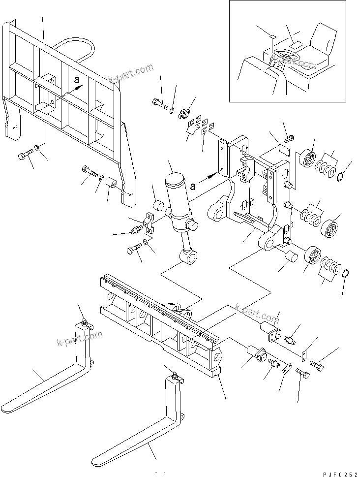 Parts diagram: HINGED FORK — FD30J-AT S/N 500001-UP